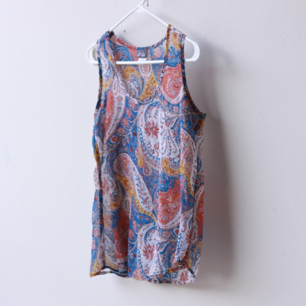 dots paisley sheer tank